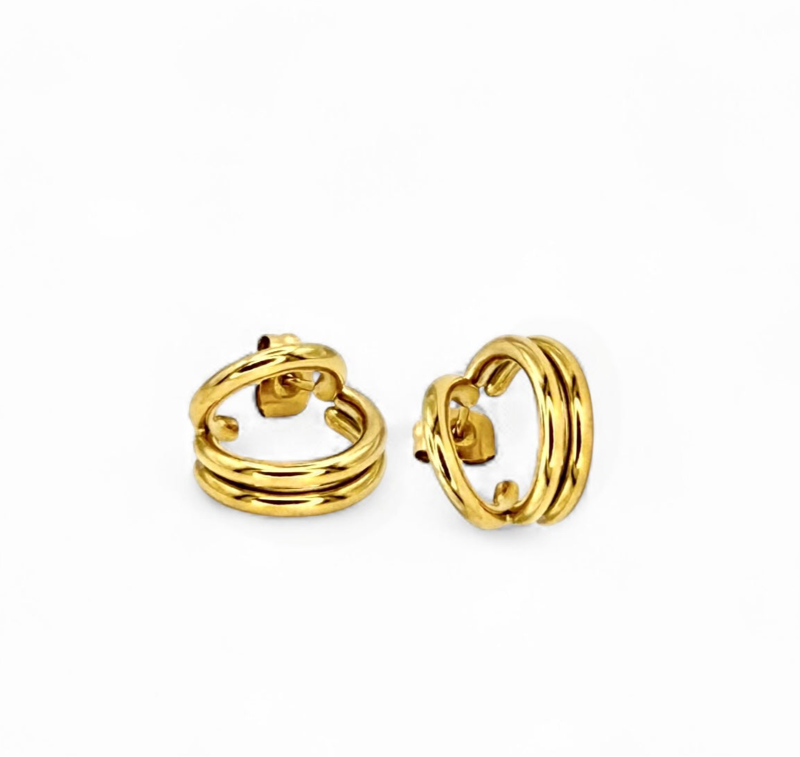 Vinea Hoops vergoldete Steck-Creolen im verschlungenen Look