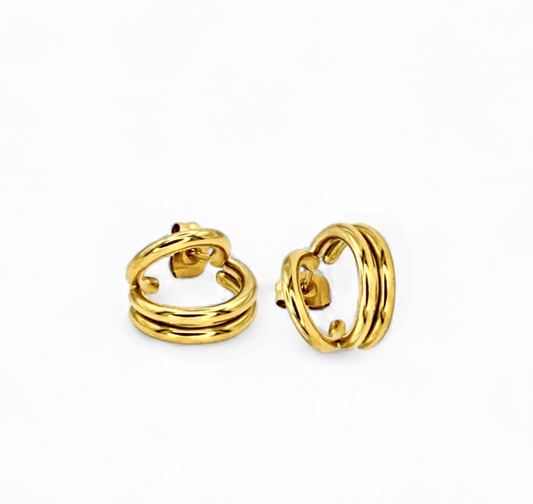 Vinea Hoops vergoldete Steck-Creolen im verschlungenen Look