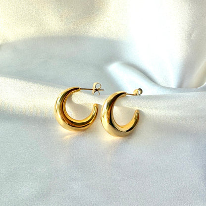 Cava Hoops (Creolen) – 18K vergoldeter Edelstahl & Edelstahl Silber, wasserdicht