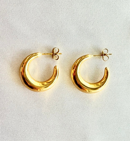 Cava Hoops (Creolen) – 18K vergoldeter Edelstahl & Edelstahl Silber, wasserdicht