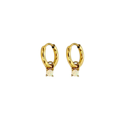 Ophelia Hoops vergoldete Mini-Creolen mit synthetischem Opal