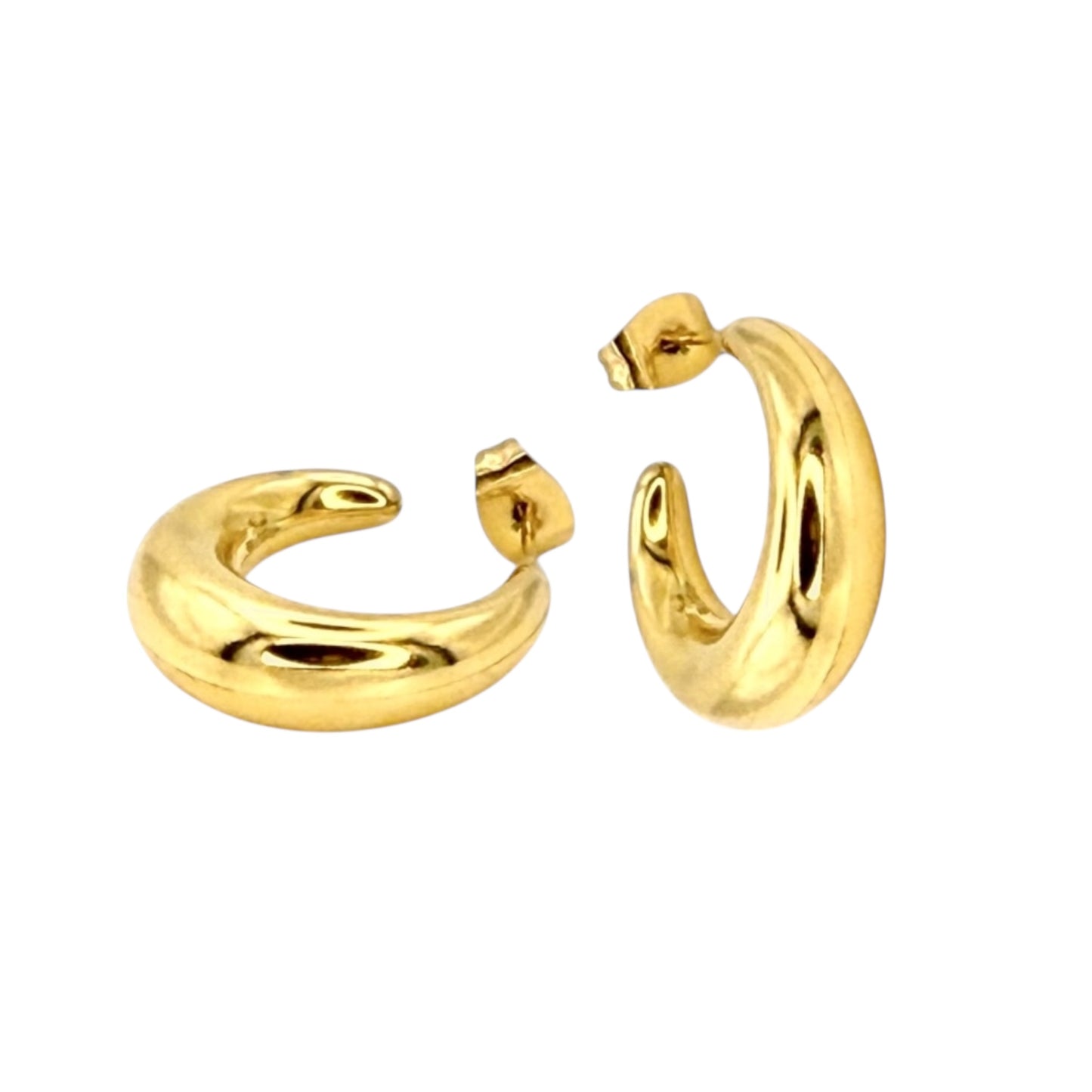 Cava Hoops Creolen aus 18K vergoldetem Edelstahl glatte Form