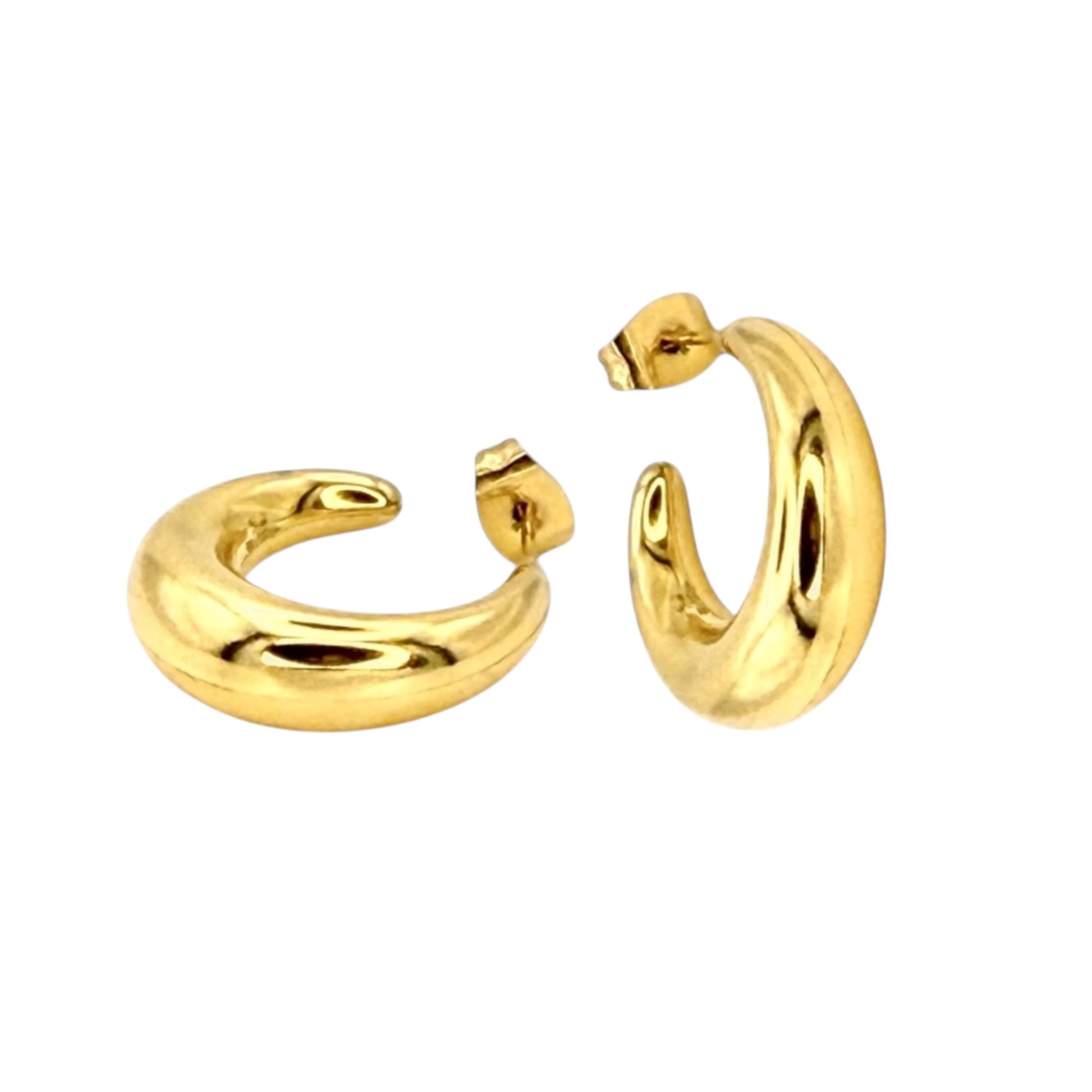 Cava Hoops Creolen aus 18K vergoldetem Edelstahl glatte Form