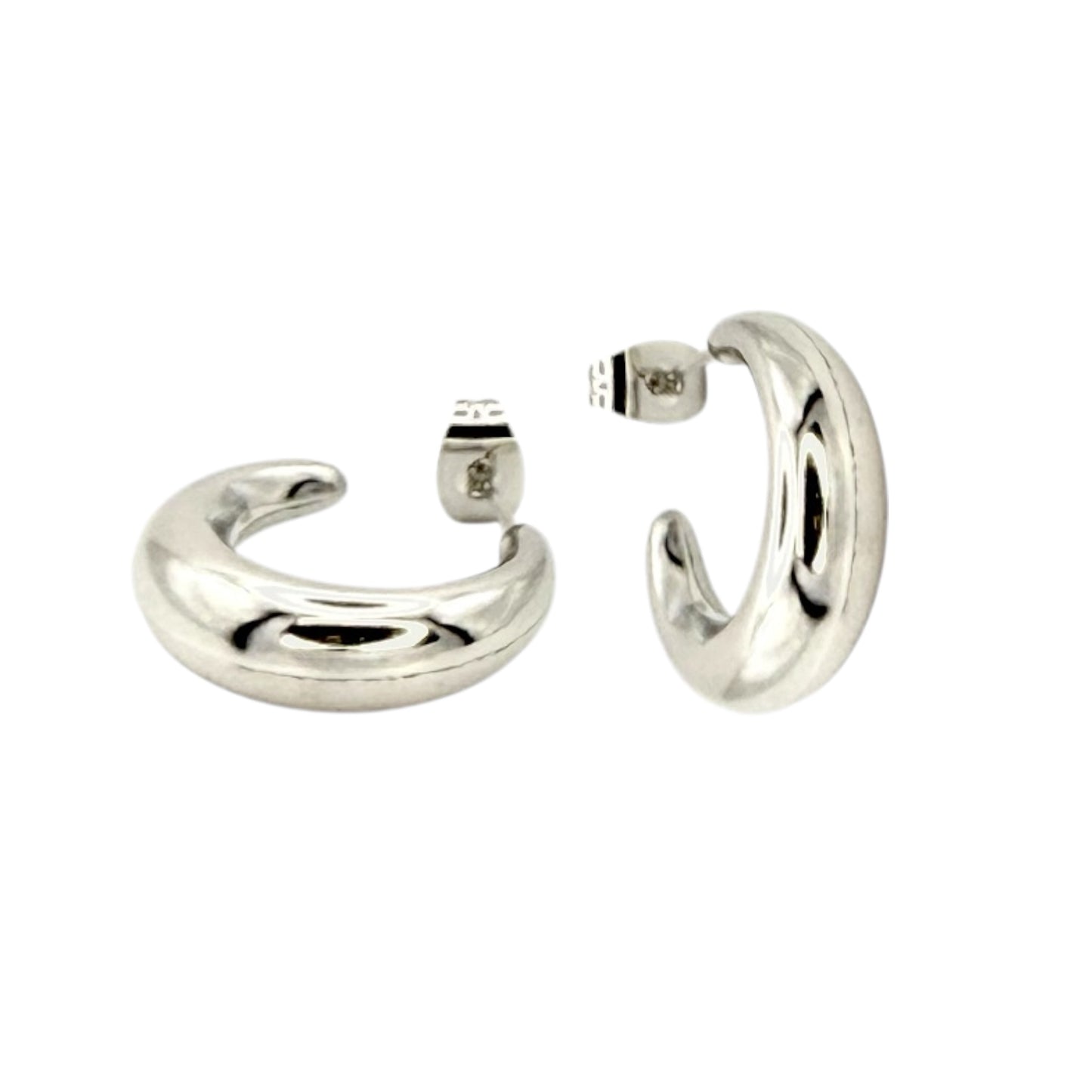 Cava Hoops Creolen aus Edelstahl Silber glatte Form