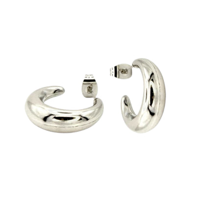 Cava Hoops Creolen aus Edelstahl Silber glatte Form