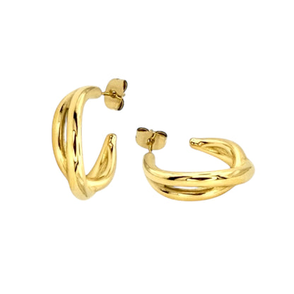 Elara Hoops Creolen aus 18K vergoldetem Edelstahl gedrehtes Design