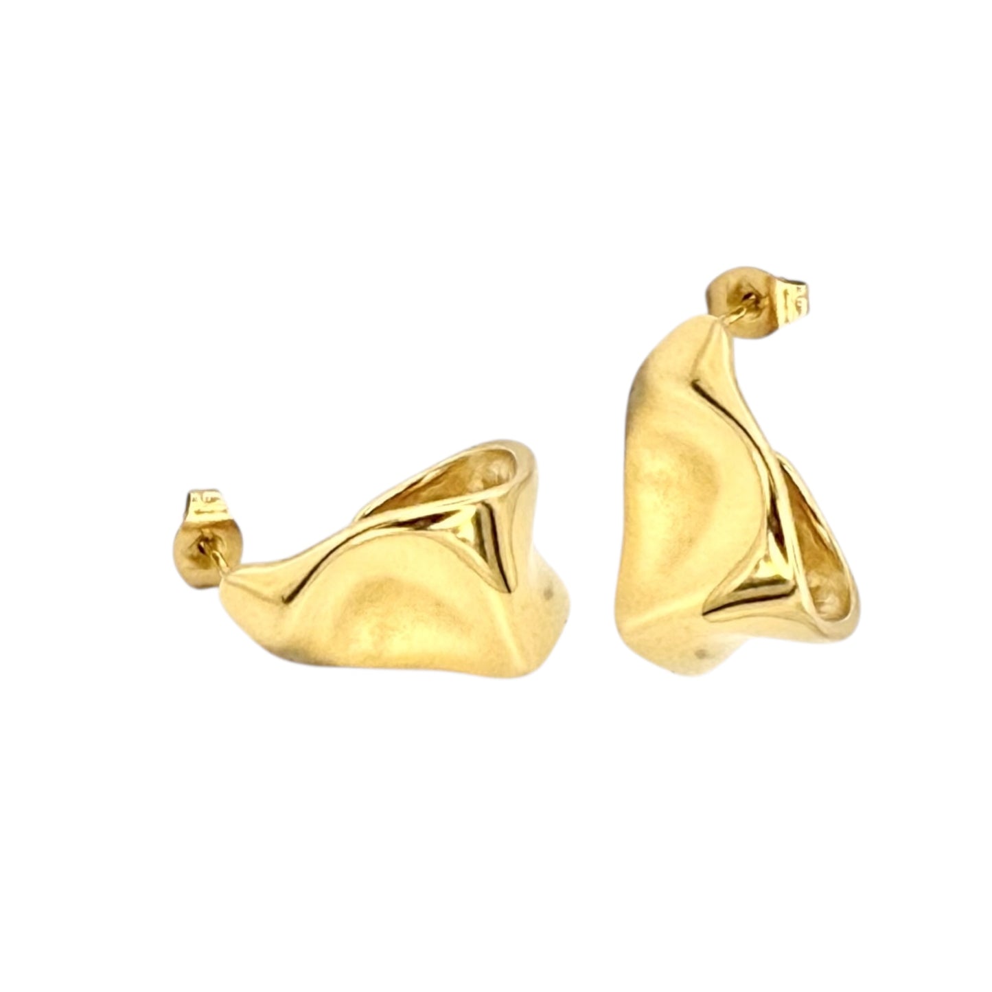 Calla Hoops Creolen aus 18K vergoldetem Edelstahl Blütenblatt-Design