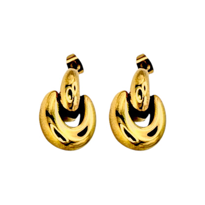 Luna Twist Hoops Creolen aus 18K vergoldetem Edelstahl gedrehtes Design