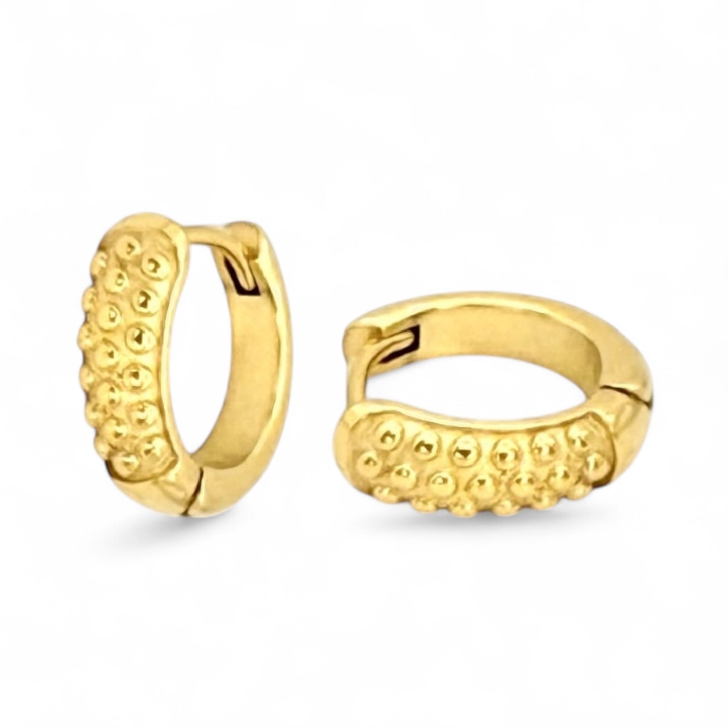 Luma Hoops vergoldete Mini-Creolen mit strukturierter Oberfläche