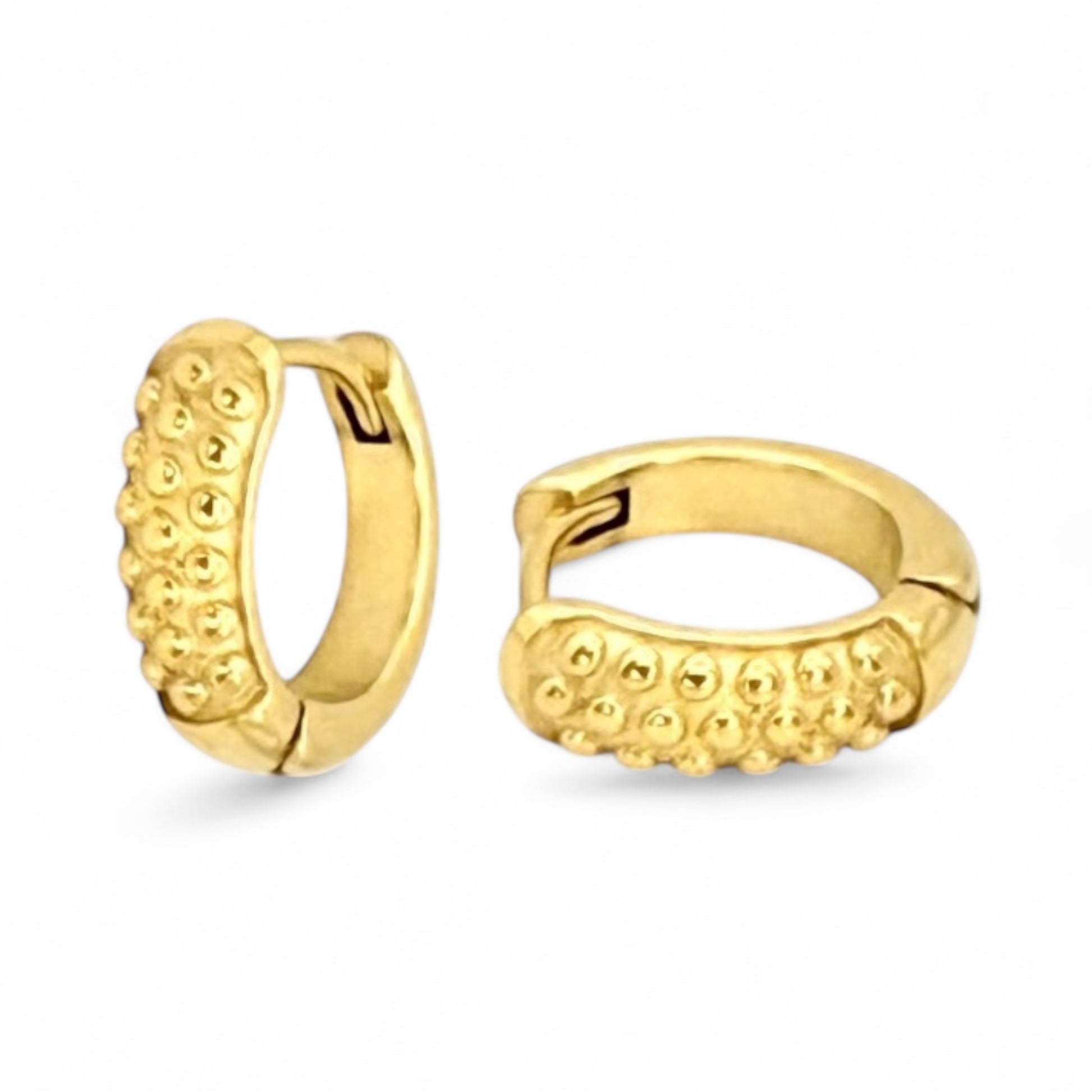 Luma Hoops vergoldete Mini-Creolen mit strukturierter Oberfläche
