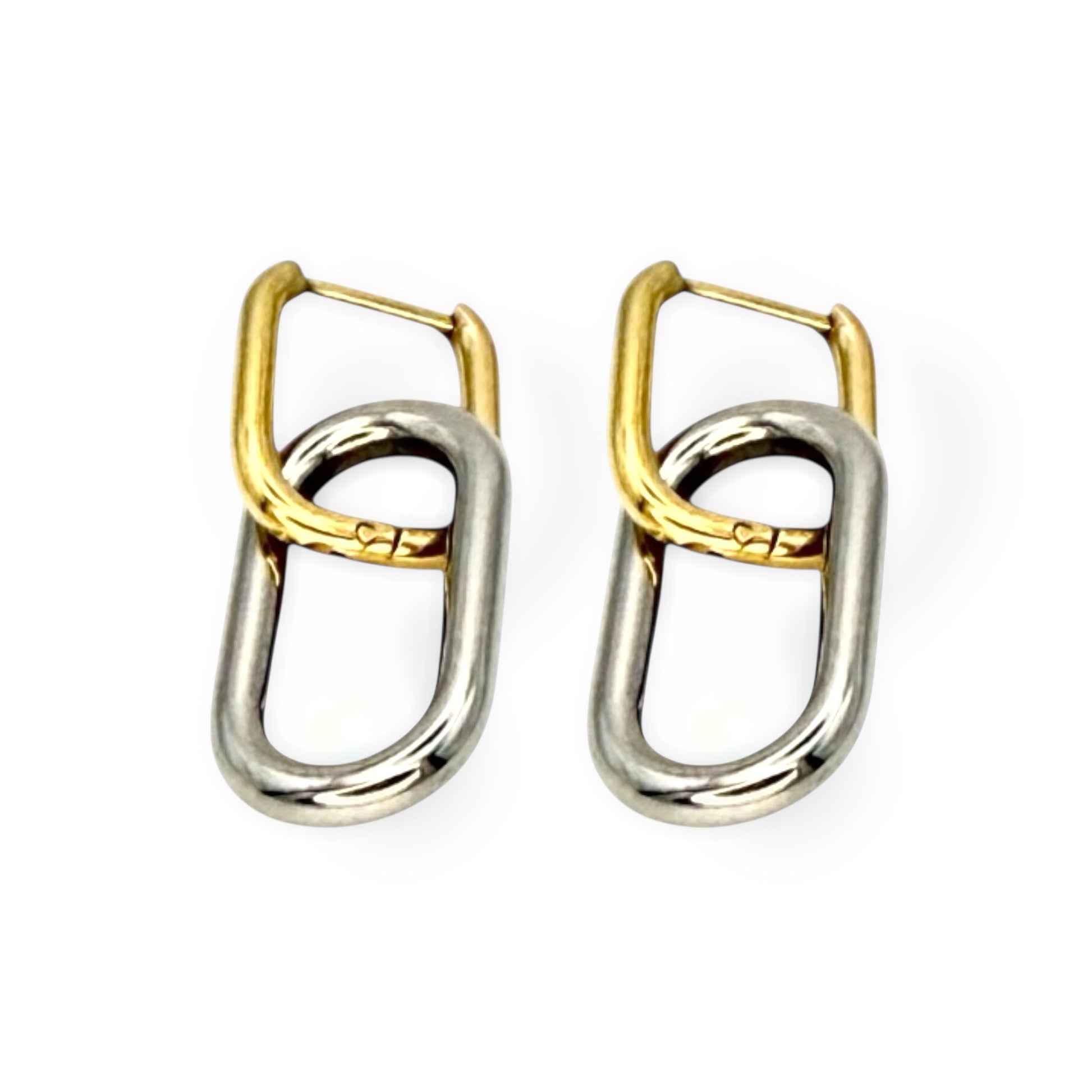 Dualink Hoops zweifarbige Creolen Gold & Silber