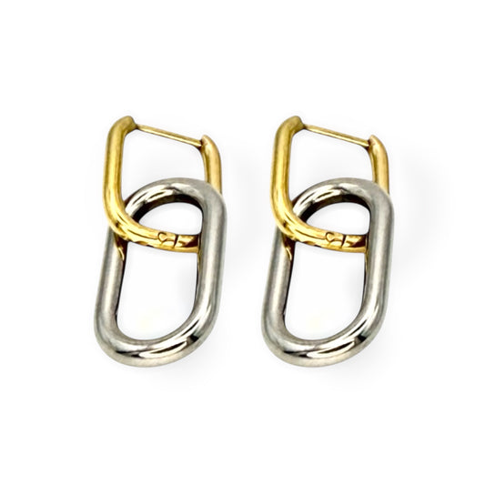 Dualink Hoops zweifarbige Creolen Gold & Silber